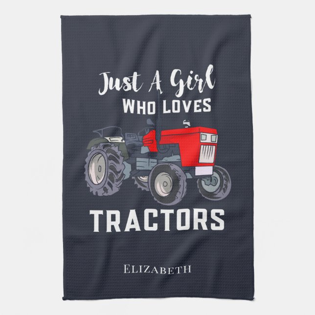Linge De Cuisine Juste Une Fille Qui Aime Les Tracteurs (Vertical)