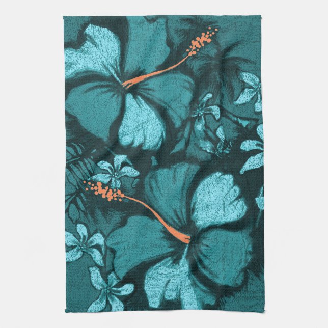 Linge De Cuisine Kahala Hibiscus Hawaiian Tropical Kitchen Towen (Vertical)