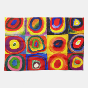 Linge De Cuisine Kandinsky Farbstudie Cercles Carré Quadrate Art