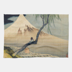 Linge De Cuisine Katsushika Hokusai - Garçon regardant le Mont Fuji