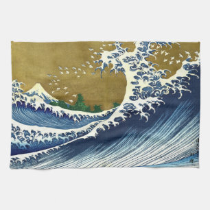 Linge De Cuisine Katsushika Hokusai - Grande vague colorée