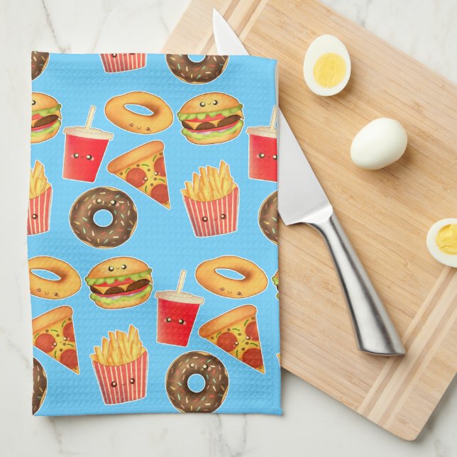 Linge De Cuisine Kawaii Cute Junk Food (Quart Plié)