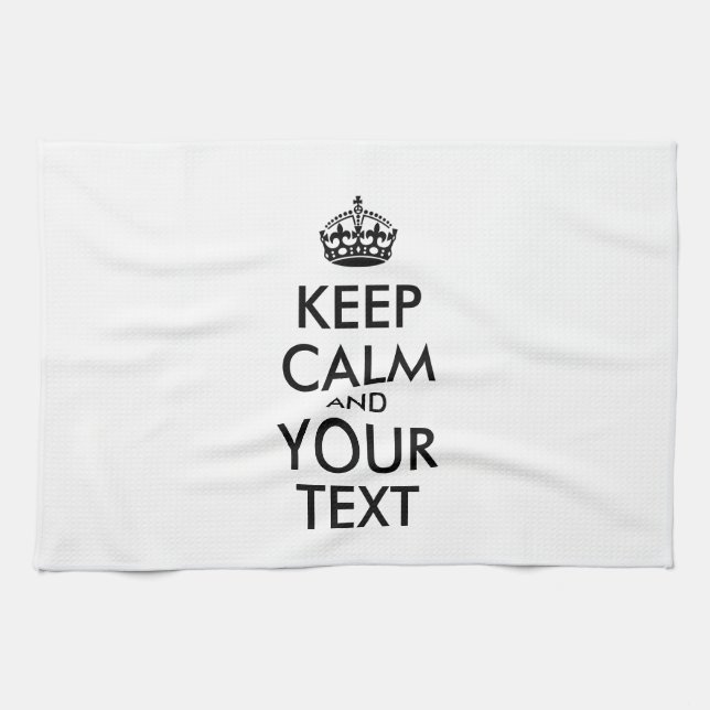Linge De Cuisine KEEP CALM personnalisé et votre texte (Horizontal)