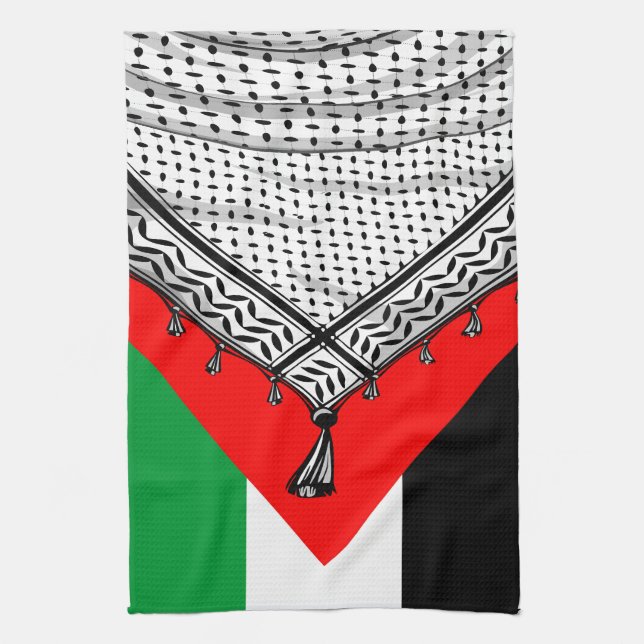 Linge De Cuisine Keffiyeh Écharpe palestinienne tissu traditionnel (Vertical)