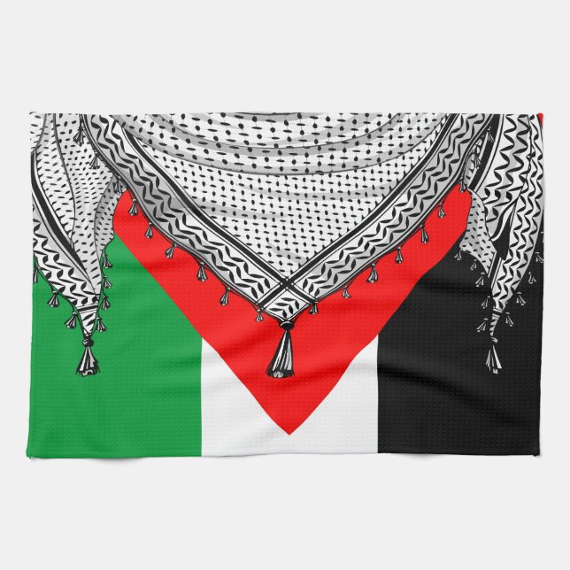 Linge De Cuisine Keffiyeh Écharpe palestinienne tissu traditionnel (Horizontal)