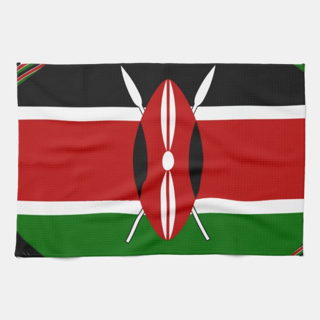 Linge De Cuisine Kenya Drapeau Art - Patriotique & Design Moderne (Horizontal)