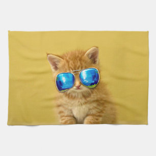 Linge De Cuisine Kitten Cool en lunettes de soleil