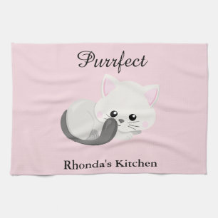 Linge De Cuisine Kitty Chat rose