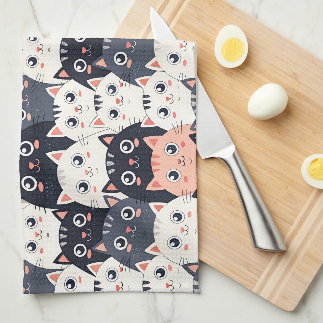 Linge De Cuisine Kitty Kat Kaleidoscope (Quart Plié)