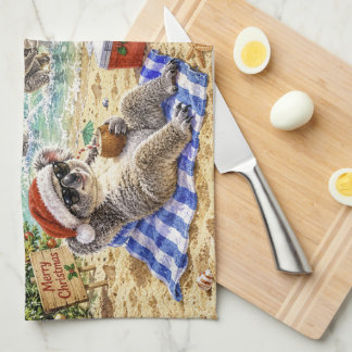 Linge De Cuisine Koalas de Noël à la plage