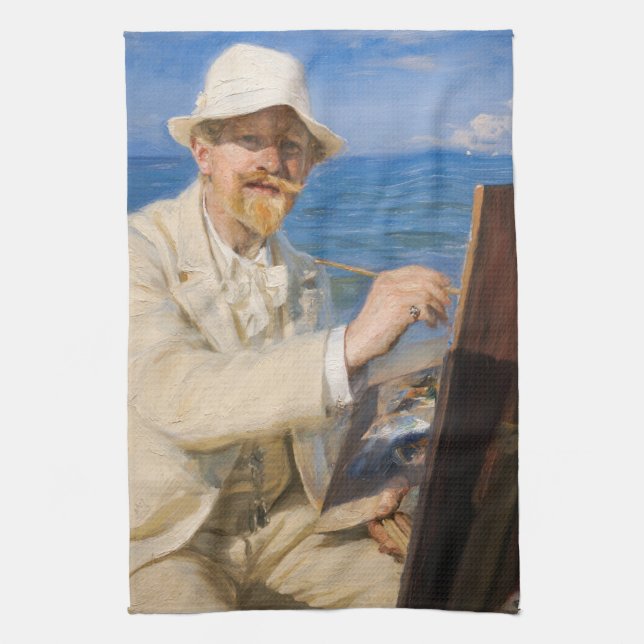 Linge De Cuisine Kroyer - Autoportrait à Skagen Beach (Vertical)