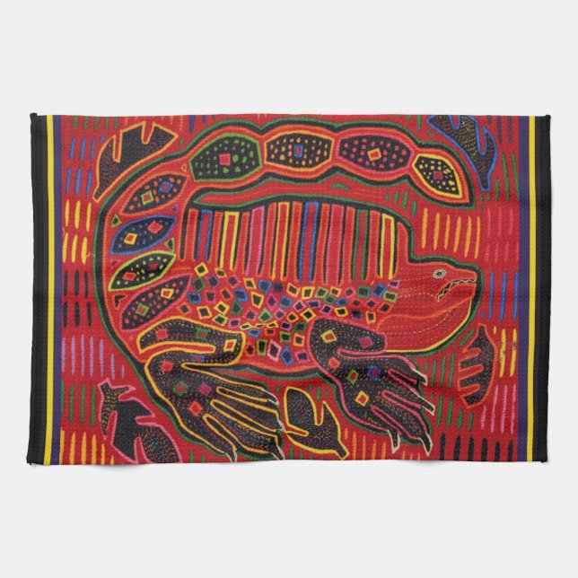 Linge De Cuisine Kuna Iguana Mola (Horizontal)