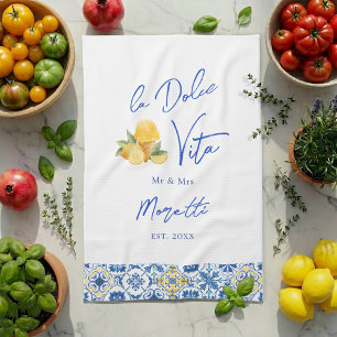 Linge De Cuisine La Dolce Vita Personnalisé Jeunes Mariés
