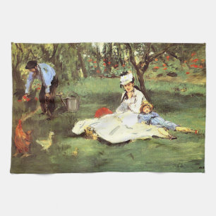 Linge De Cuisine La famille Monet dans son jardin Edouard Manet