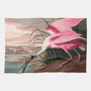 Linge De Cuisine La faune des oiseaux d'Audubon de Spoonbill Roseat