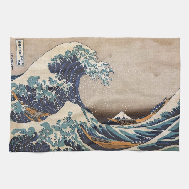 Linge De Cuisine La Grande Vague au large de Kanagawa (Horizontal)