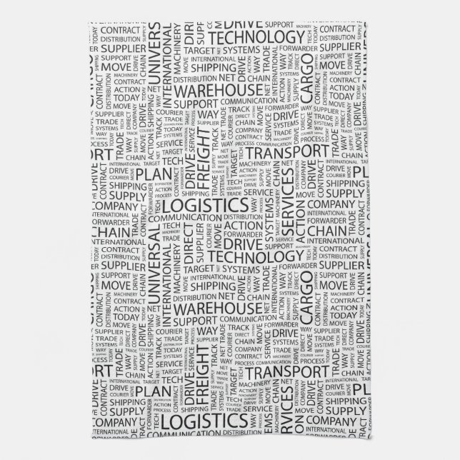 Linge De Cuisine La LOGISTIQUE modèle avec des mots (Vertical)