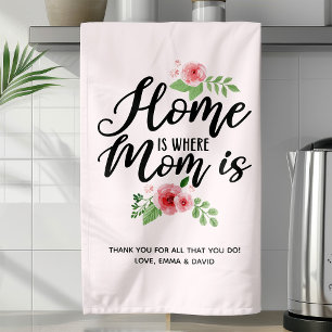Linge De Cuisine La maison est là où est maman Personnalisé