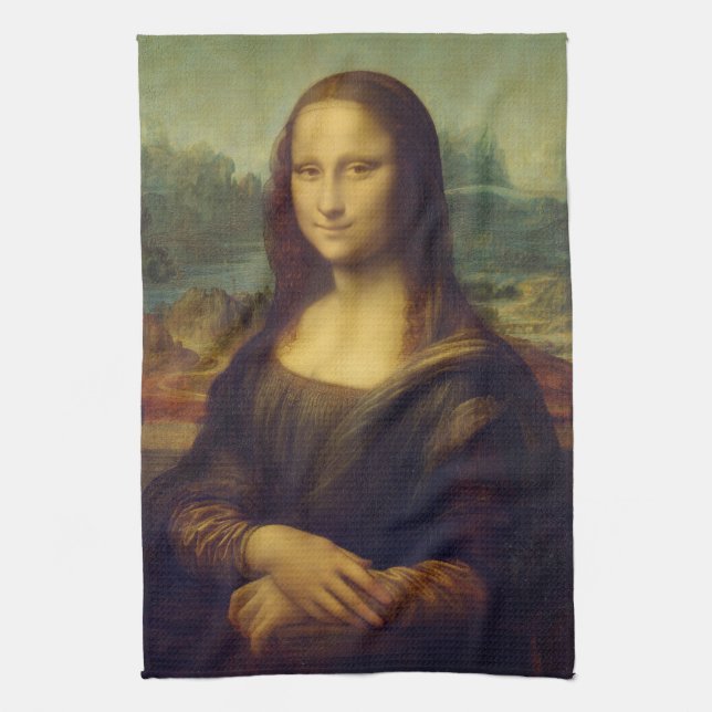 Linge De Cuisine La Mona Lisa par Leonardo da Vinci (Vertical)