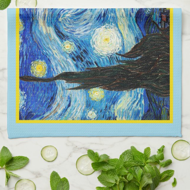 Linge De Cuisine La nuit étoilée par Vincent Van Gogh (Plié)