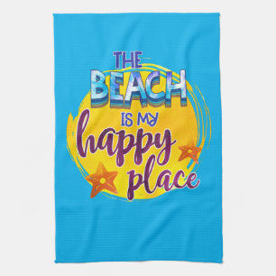 Linge De Cuisine La Plage Est Mon Endroit Heureux Citation Ocean Se