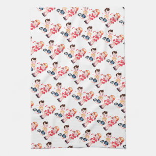 Linge De Cuisine La rétro fille et le garçon de Valentine