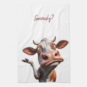 Linge De Cuisine La vache sotte - "Sérieusement ?" Conception amusa