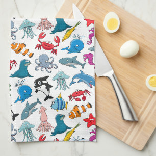 Linge De Cuisine La vie marine