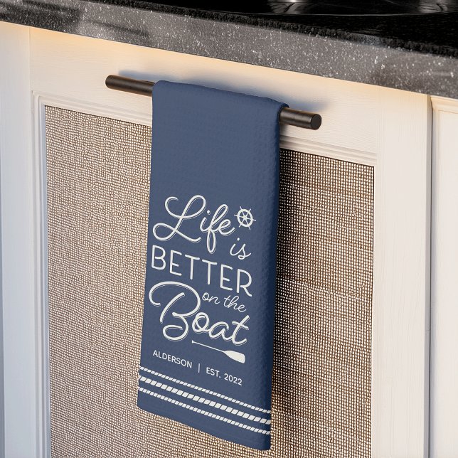 Linge De Cuisine La vie personnalisée est meilleure sur le bateau (Créateur téléchargé)