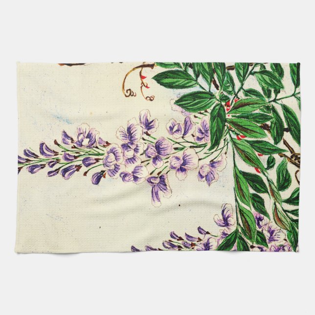 Linge De Cuisine La vigne de glycines fleurit 1870 (Horizontal)