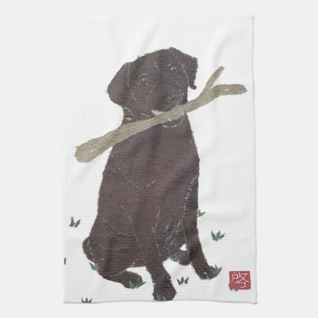 Linge De Cuisine Laboratoire de chocolat, labrador retriever, brun (Vertical)