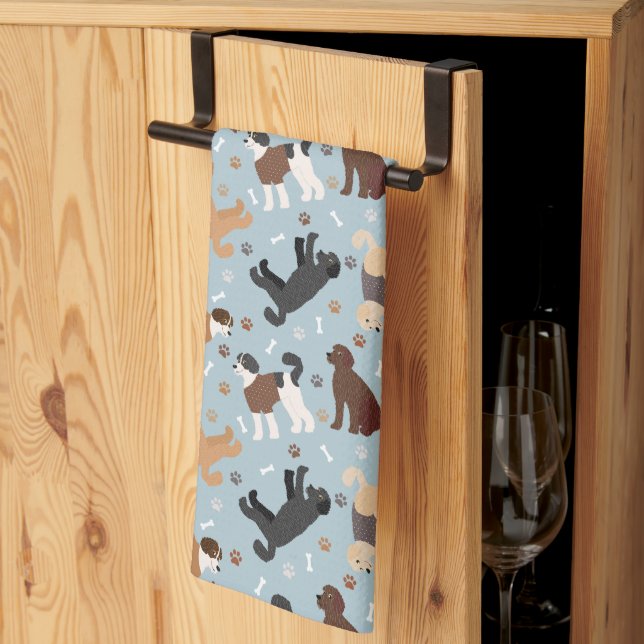 Linge De Cuisine Labradoodle / Os et pattes Goldendoodle (Pliage en tiers)