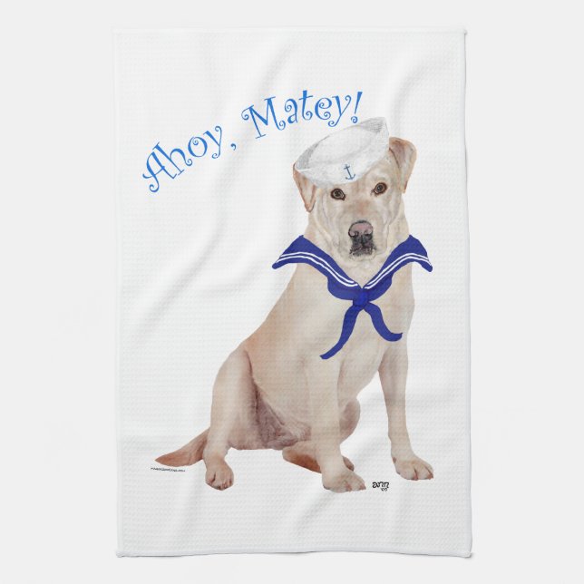 Linge De Cuisine Labrador Retriever Jaune Marin (Vertical)