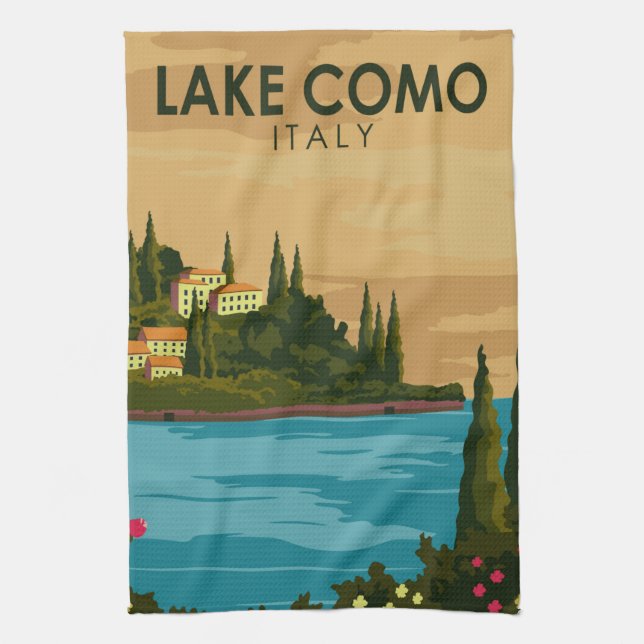 Linge De Cuisine Lac de Côme Italie Vintage (Vertical)