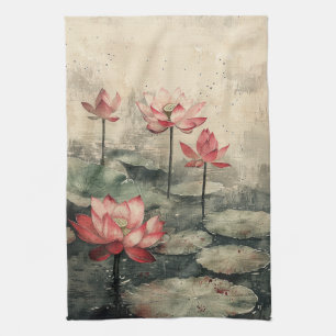 Linge De Cuisine Lac de lotus au clair de lune (6)