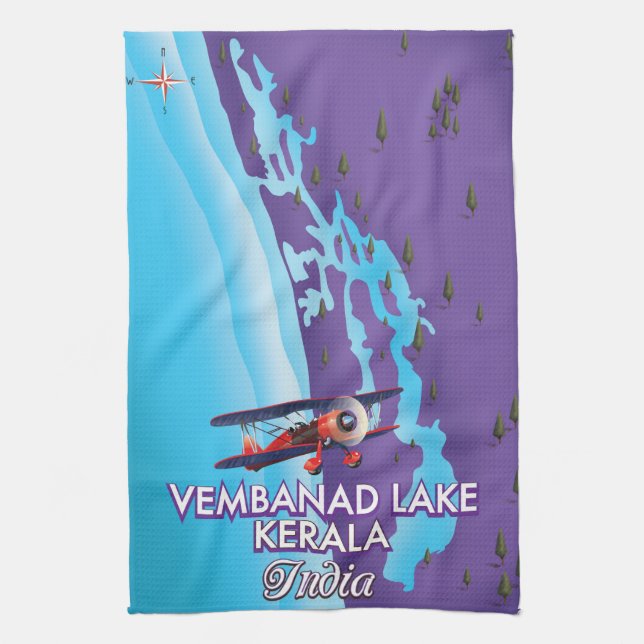Linge De Cuisine Lac de Vembanad, Inde poster voyage (Vertical)