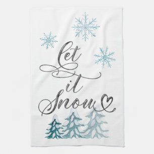 Linge De Cuisine Laisser neiger l'élégante aquarelle de Noël art