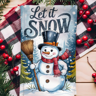 Linge De Cuisine Laissez Tomber la Neige Bonhomme de Neige Noël
