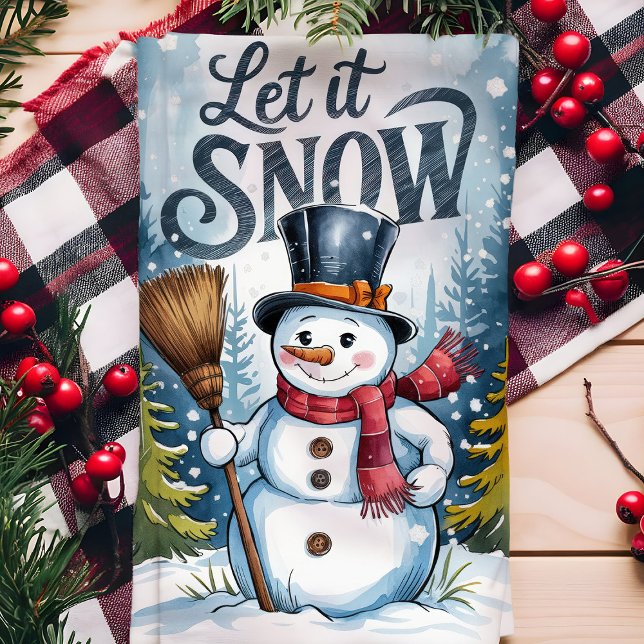 Linge De Cuisine Laissez Tomber La Neige Bonhomme de Neige Noël (Créateur téléchargé)