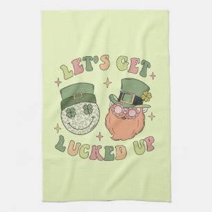 Linge De Cuisine Laissons la chance - Drôle Leprechaun Clover