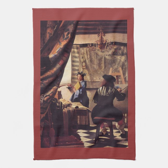 Linge De Cuisine L'allégorie de la peinture par Johannes Vermeer (Vertical)