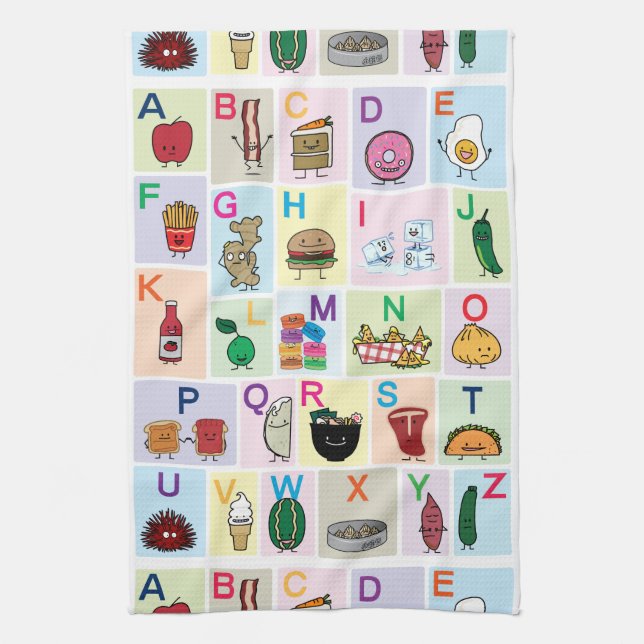 Linge De Cuisine L'alphabet d'ABC apprenant les nourritures (Vertical)