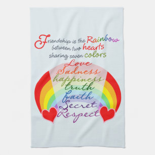 Linge De Cuisine L'amitié est l'arc-en-ciel BFF indiquant la