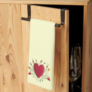 Linge De Cuisine L'Amour Dans La Cuisine En Fleur