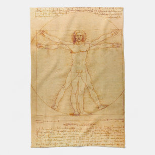 Linge De Cuisine L'anatomie humaine, Vitruvien par Léonard de Vinc
