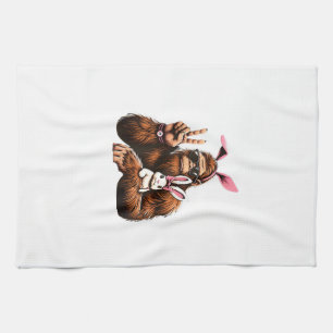 Linge De Cuisine Lapin Bigfoot T-Shirt drôle de jour de Pâques Sasq