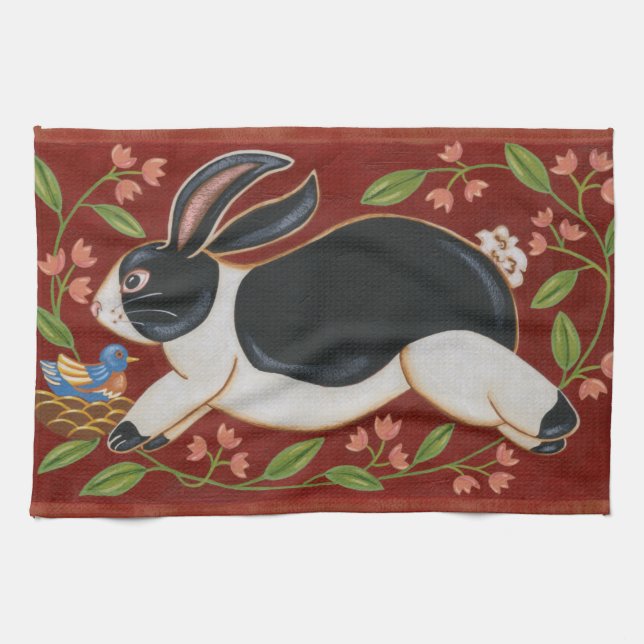 Linge De Cuisine Lapin Folk (Horizontal)