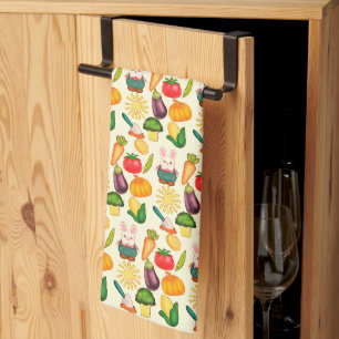 Linge De Cuisine Lapin Lapin Farmer de légumes