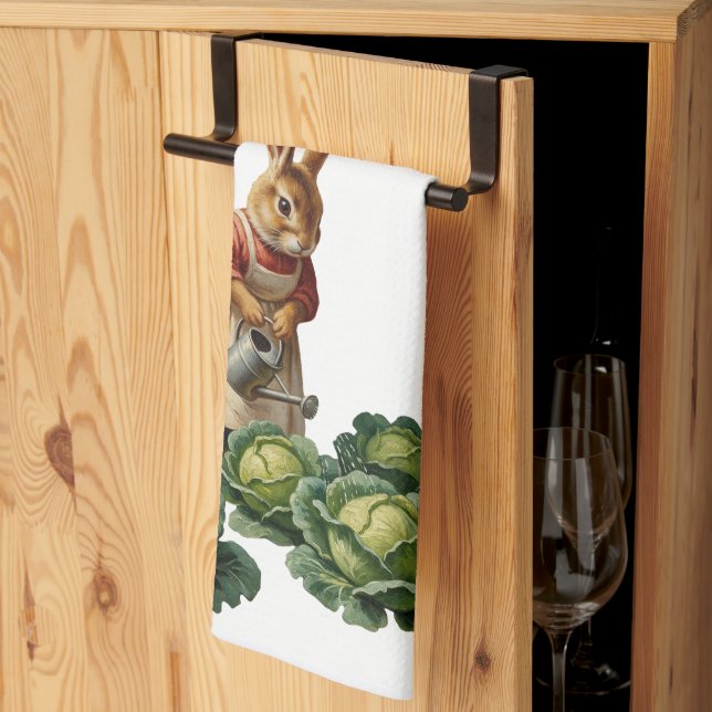 Linge De Cuisine Lapine aux choux (Pliage en tiers)