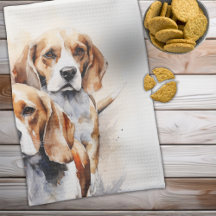 L'aquarelle du chien de beagle Lover